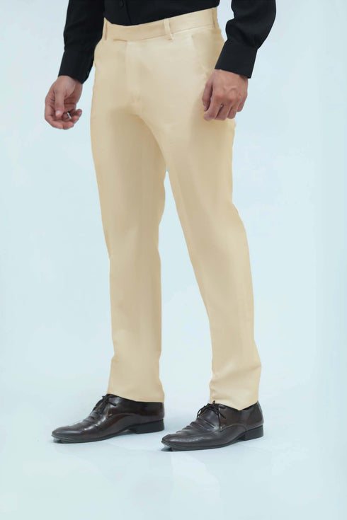 Veshbhoshaa Bluebird Men'S Cream Formal Trousers